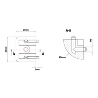 64-110-0 MODULAR SOLUTIONS PANEL CLAMP GLASS PANEL CORNER CONNETOR
